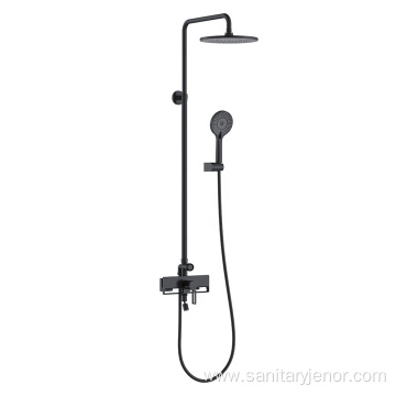 Metal Black Wall Mounted Mixer Rain Shower Set